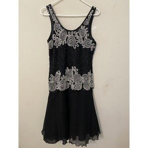 VTG LAURENCE KAZAR NEW YORK SEXY COCKTAIL CRUISE PROM BLACK SILK SWING DANCE M